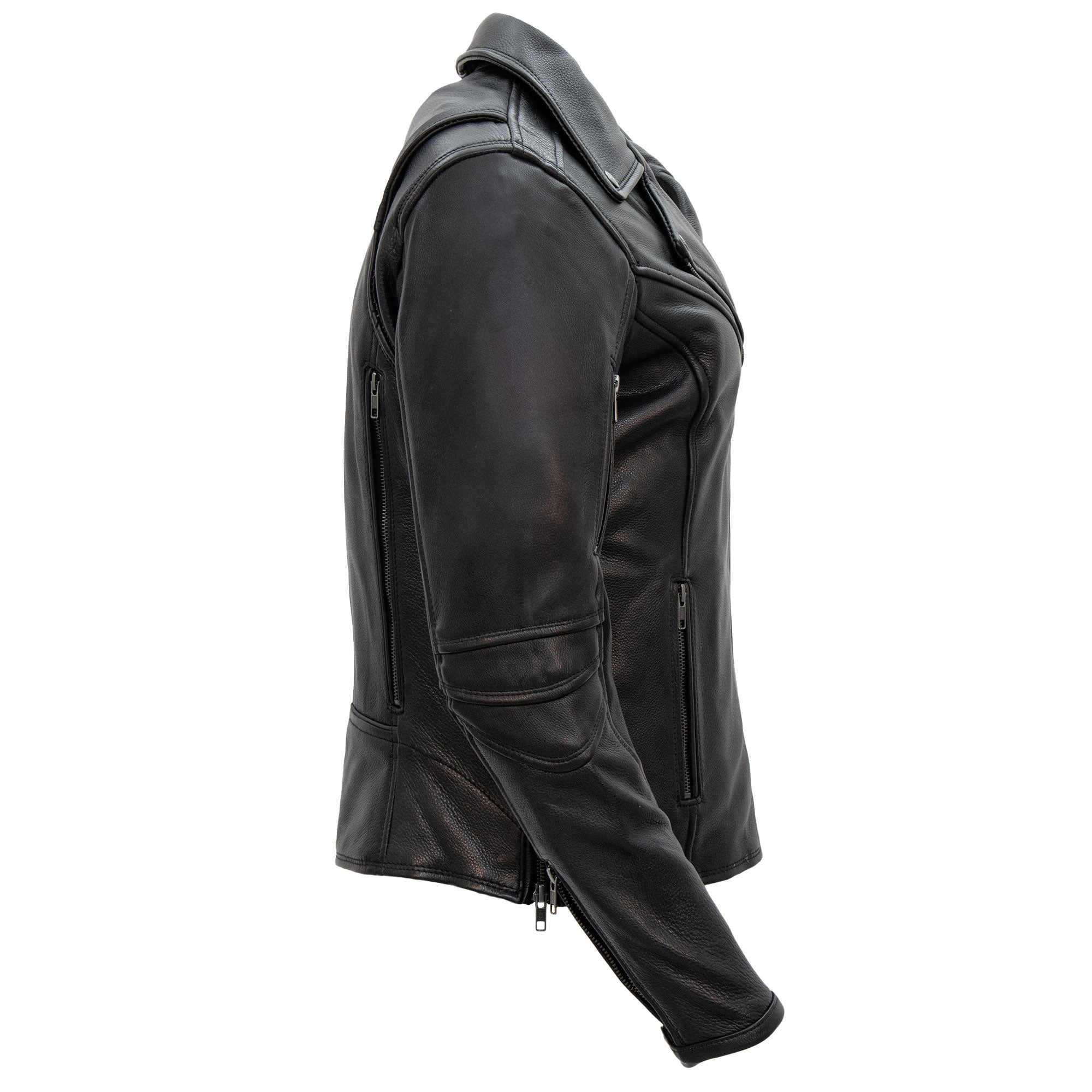 Hot Leathers JKL1034 Ladies Biker Black Leather Motorcycle Jacket with