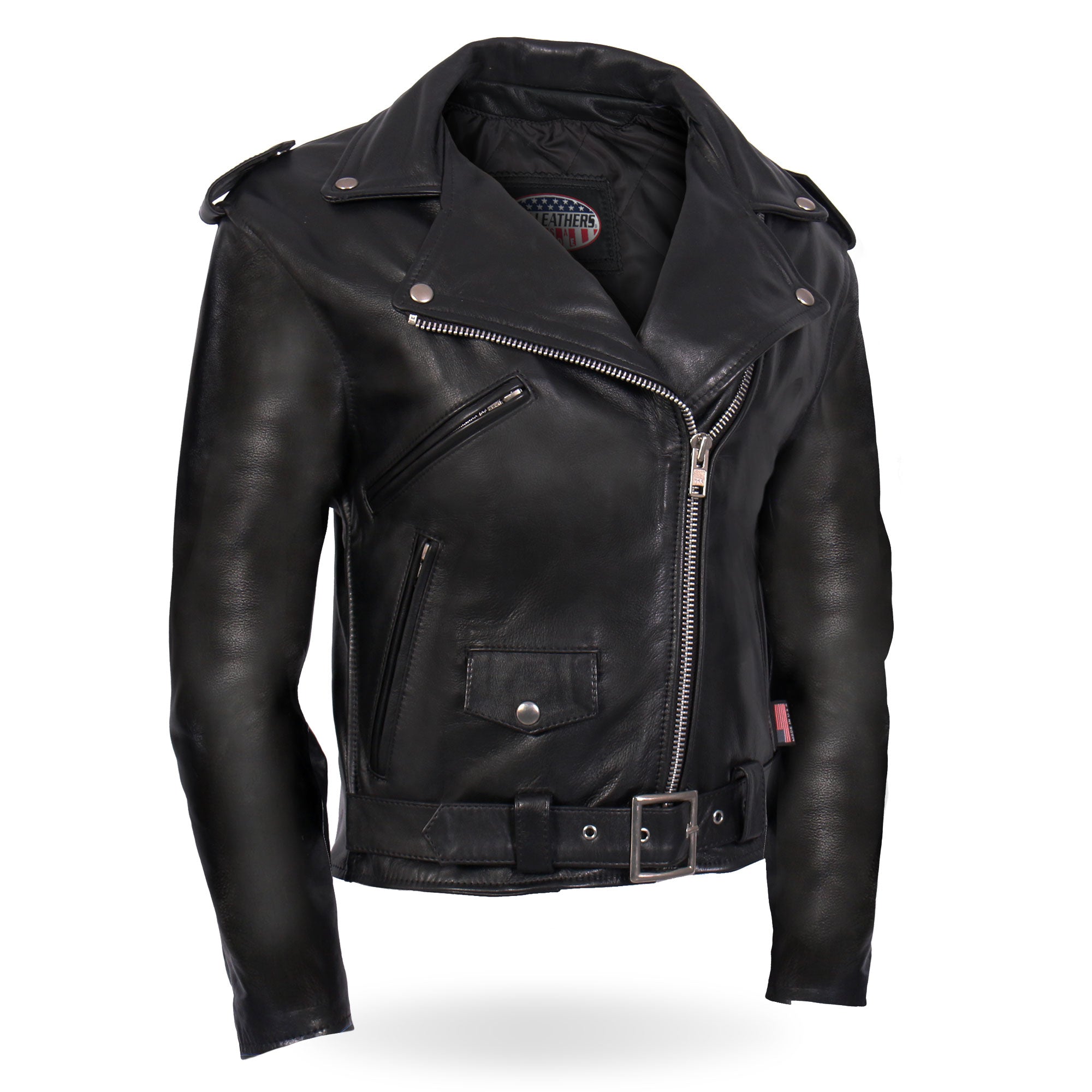 Hot Leathers JKL5004 Ladies Black Premium USA Made Classic Motorcycle