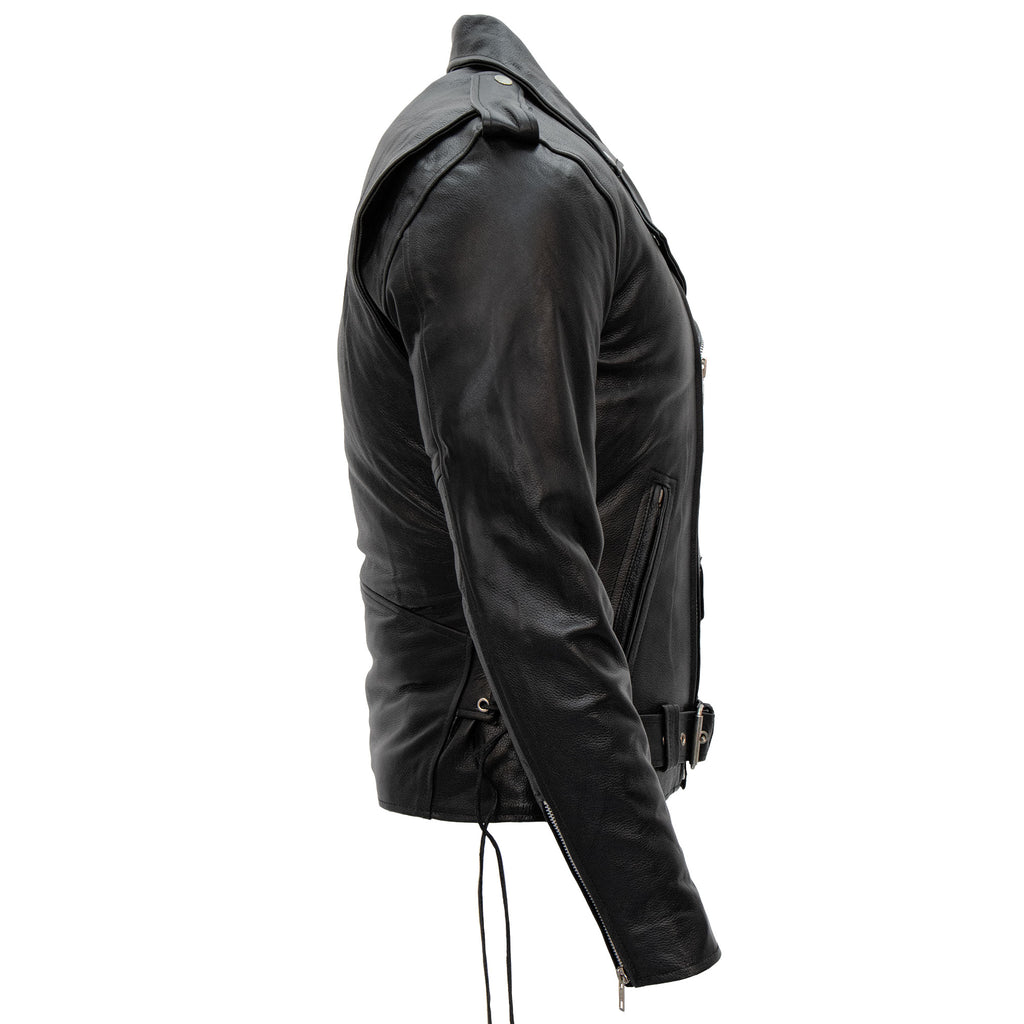 Hot Leathers JKM1002 Classic Men’s Motorcycle Leather Jacket with Zip Out Lining