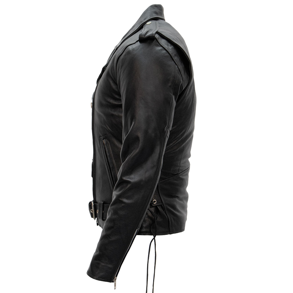 Hot Leathers JKM1002 Classic Men’s Motorcycle Leather Jacket with Zip Out Lining