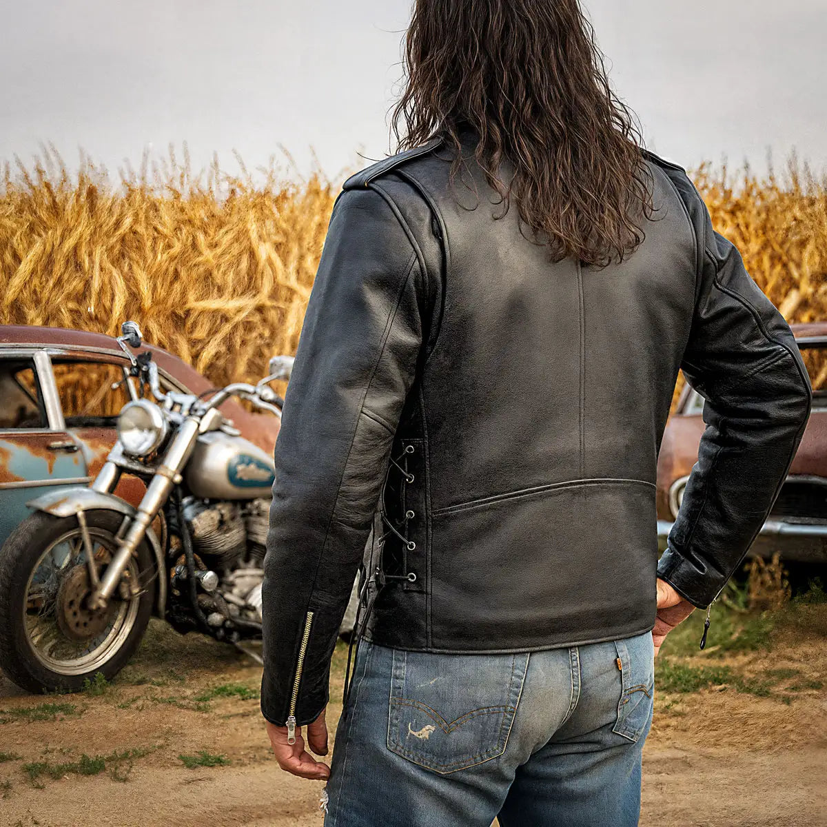 Men's Classic Leather Motorcycle Jacket | Hot Leathers Men's Classic Leather Motorcycle Jacket | Hot Leathers