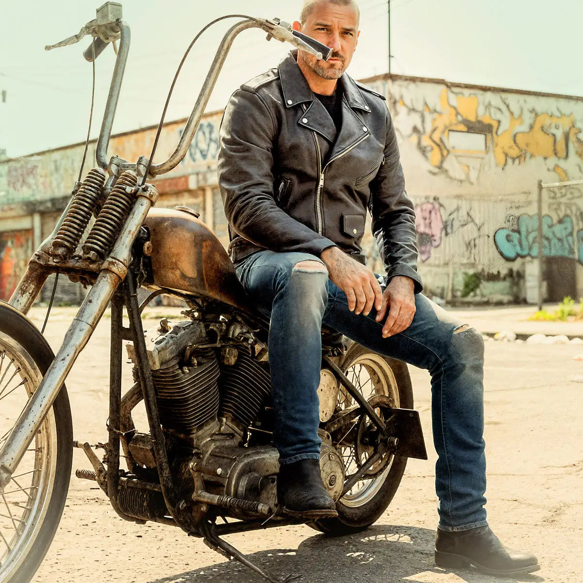 Hot Leathers JKM1002 Classic Men’s Motorcycle Leather Jacket with Zip Out Lining