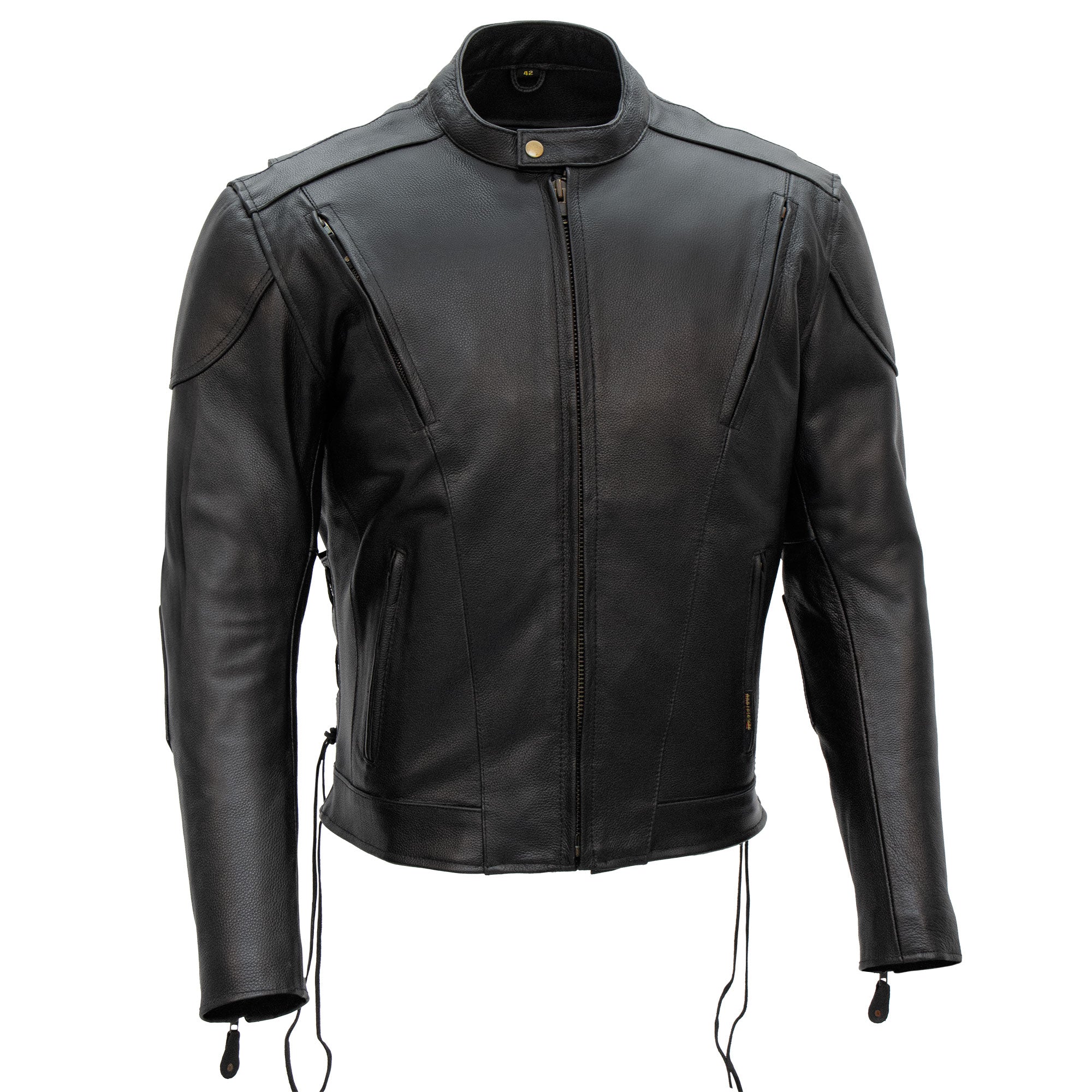 Hot Leathers JKM1010 Men's Motorcycle Vented Leather Biker Jacket