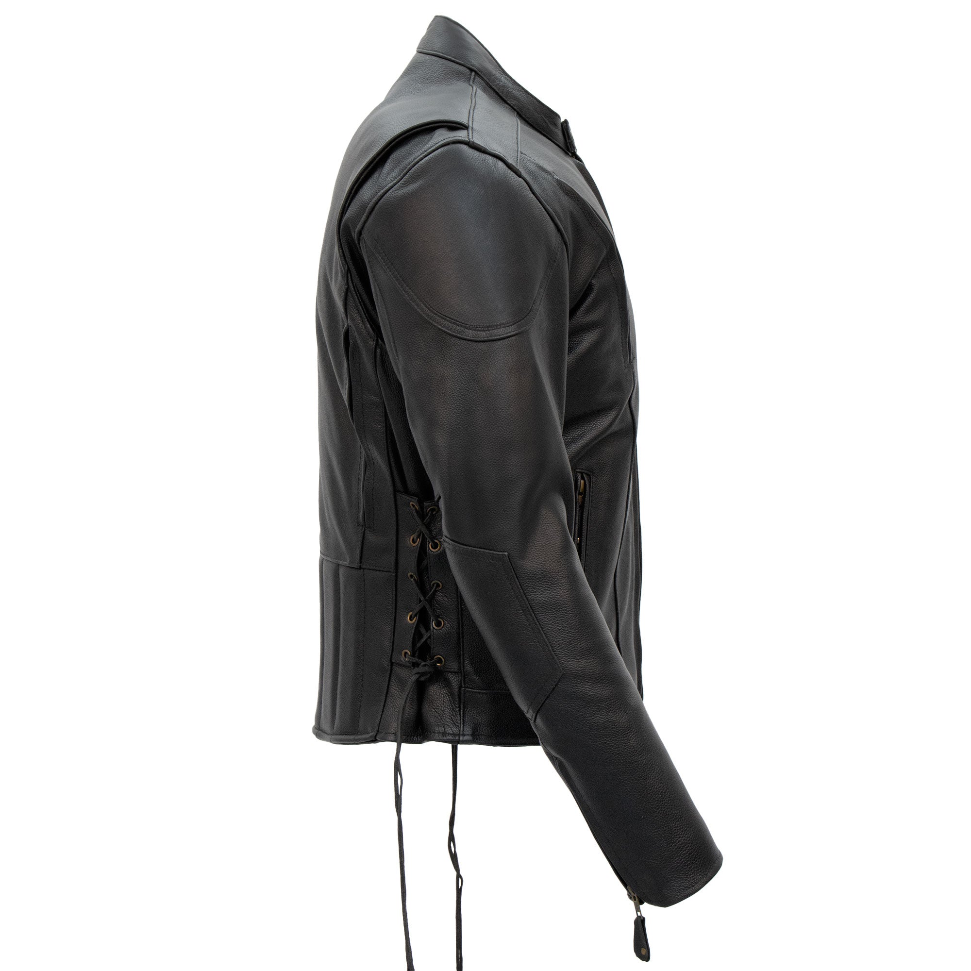 Hot Leathers JKM1010 Men's Motorcycle Vented Leather Biker Jacket