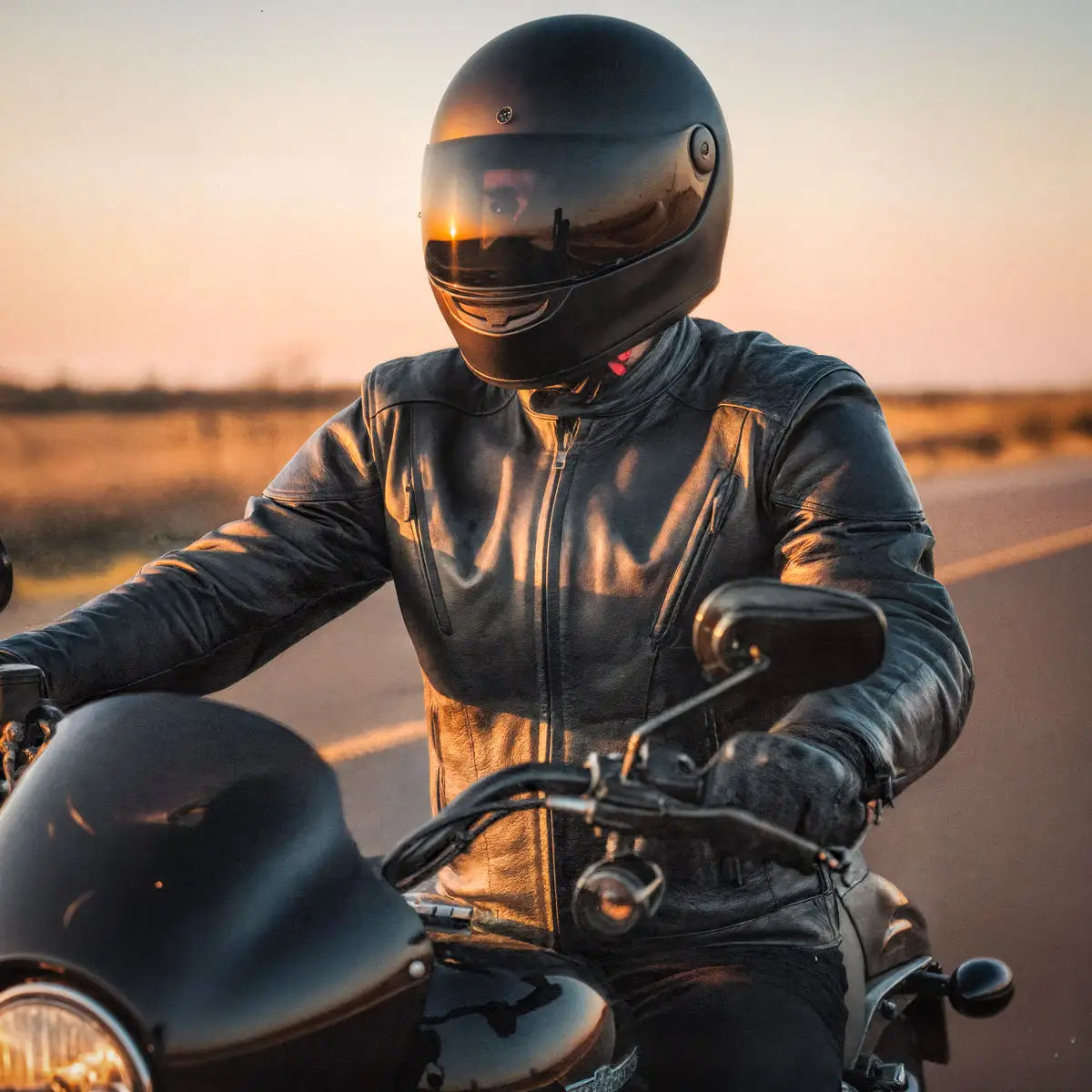 Men's Vented Leather Motorcycle Jacket