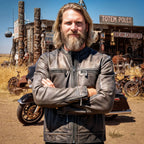 Hot Leathers JKM1019 Men's Distressed Brown Leather Motorcycle Biker Jacket with Gun Pockets