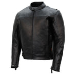 Hot Leathers JKM1021 Men's Black Leather Motorcycle Biker Carry and Conceal Vented Scooter Jacket