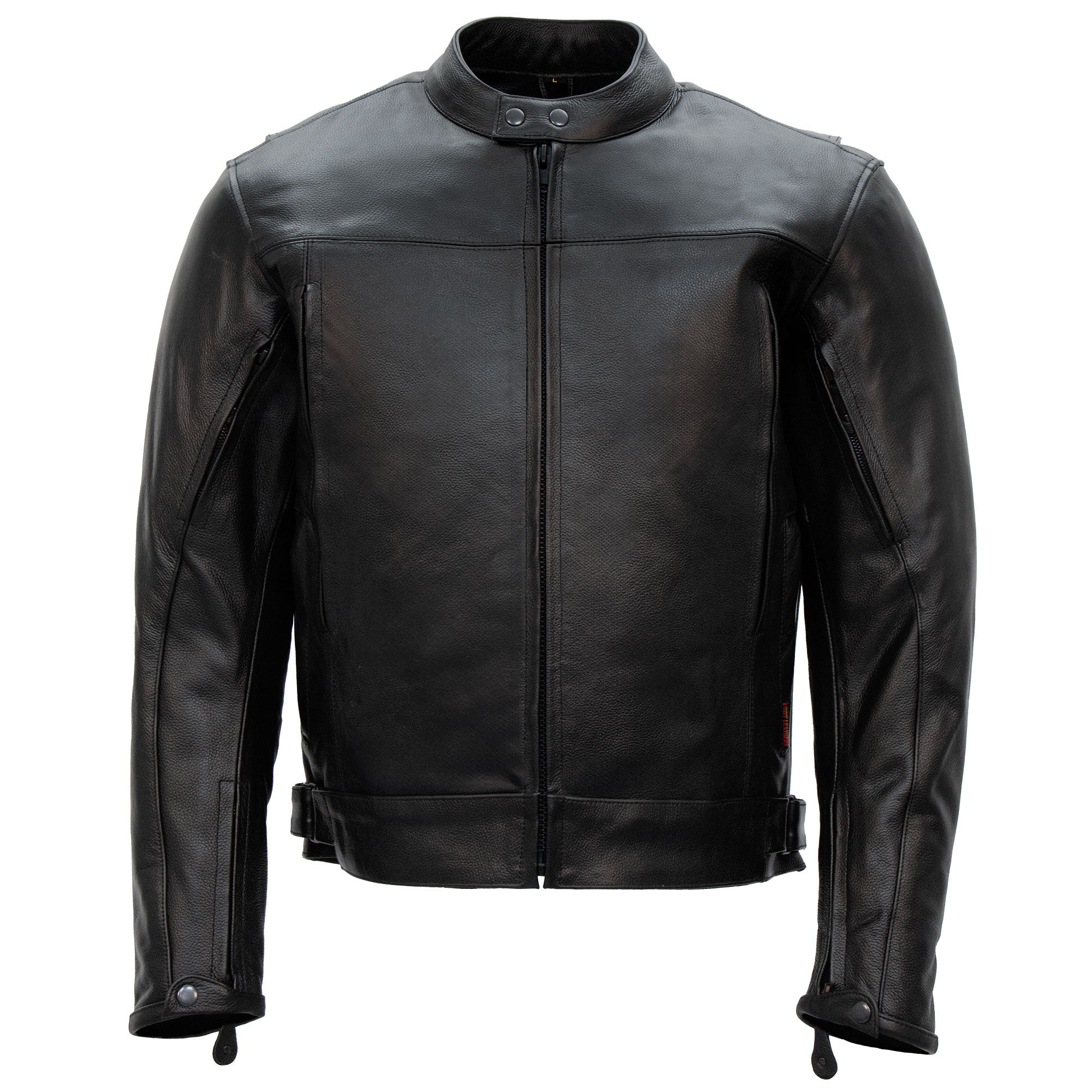 Hot Leathers JKM1021 Men's Black Leather Motorcycle Biker Carry and Conceal Vented Scooter Jacket