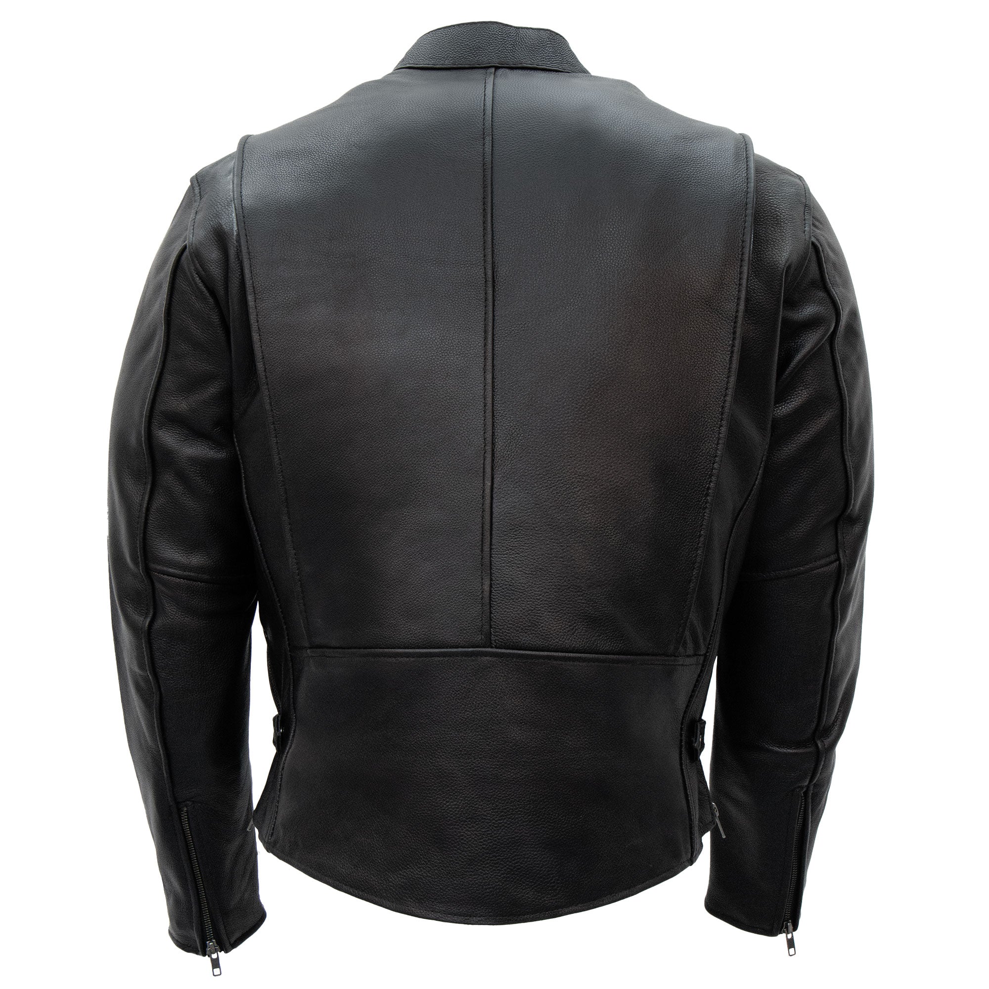 Men's Black Side-Zip Leather Motorcycle Jacket | Hot Leathers