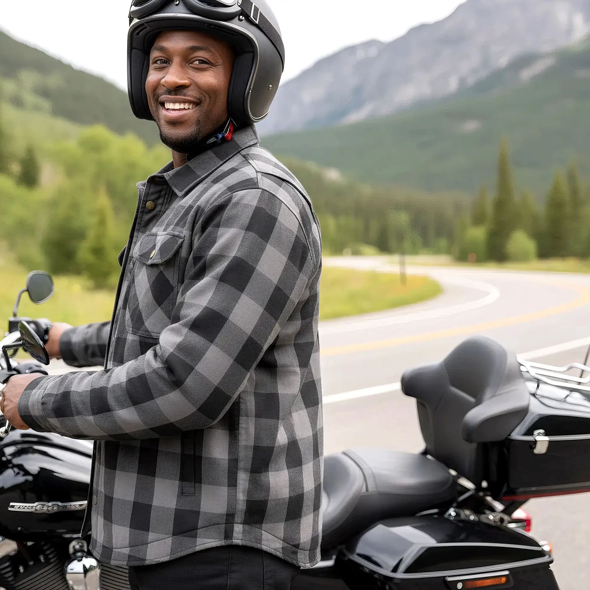 Hot Leathers Men's 'Last Stand' Gray Cotton Flannel Shirt - Button Front - Riding Protective Wear - JKM3004