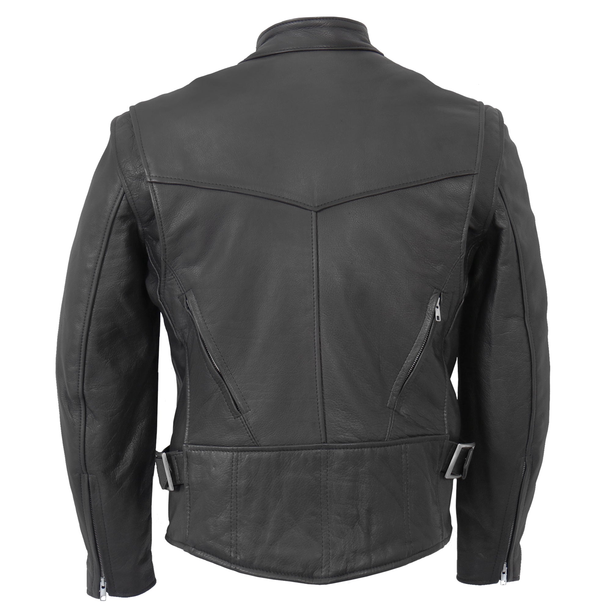 Hot Leathers JKM5008 Men's USA Made Black Premium Leather vented Motorcycle Biker Jacket