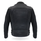 Hot Leathers JKM5008 Men's USA Made Black Premium Leather vented Motorcycle Biker Jacket