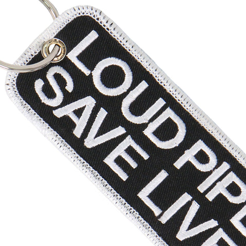 Hot Leathers KCH1001 Loud Pipes Save Lives Embroidered Key Chain