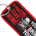 Hot Leathers KCH1034 If Your Come To Take Mine... Embroidered Key Chain