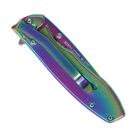 Hot Leathers Mirror Finish Rainbow Knife KNA1154