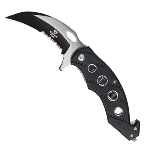 Hot Leathers Black Cut Out Tactical Knife KNA1157