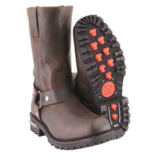 Mens square toe motorcycle boots best sale