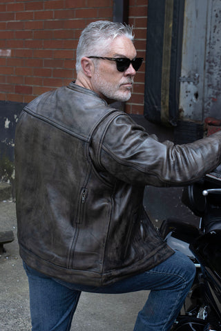 Milwaukee Leather MLM1508 Men's Distressed Brown Premium Leather Motorcycle Rider Jacket