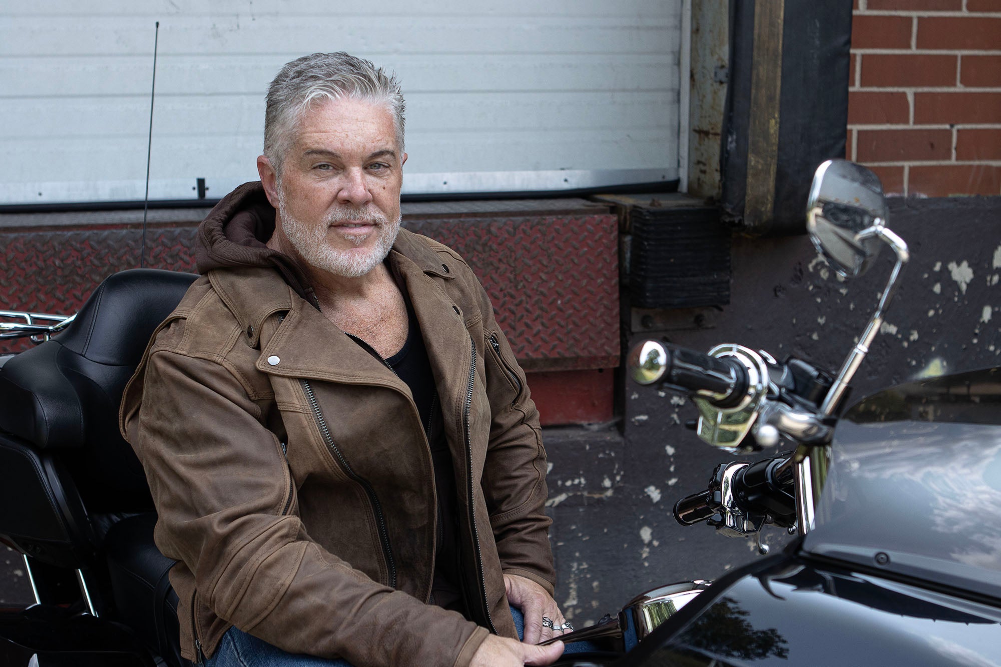 Milwaukee Leather MLM1511 Men's 'Vagabond' Vintage Crazy Horse' Brown Leather Jacket w/ Removable Hoodie