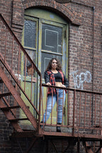 Milwaukee Leather MNG21602 Women's Casual Black and Red Long Sleeve Cotton Flannel Shirt with Hoodie