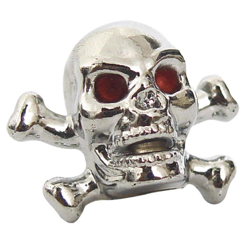Hot Leathers MPA1219 Chrome Skull and Bones Valve Caps