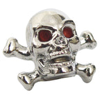 Hot Leathers MPA1219 Chrome Skull and Bones Valve Caps