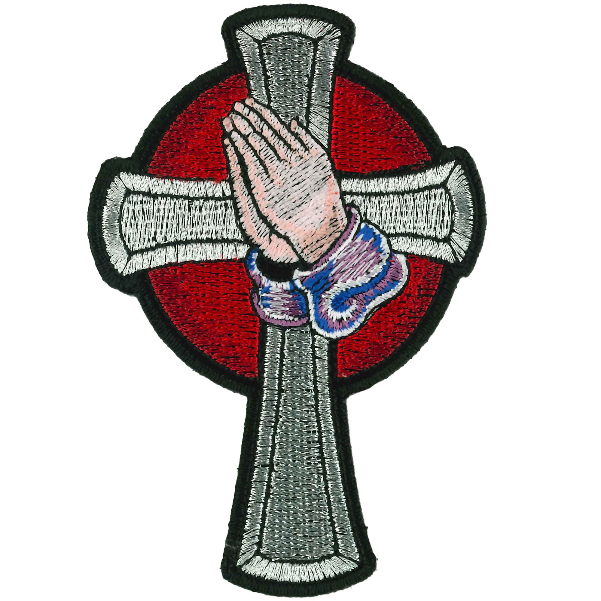Hot Leathers Embroidered Patch Prayer Cross 3W x 4H PCA5161