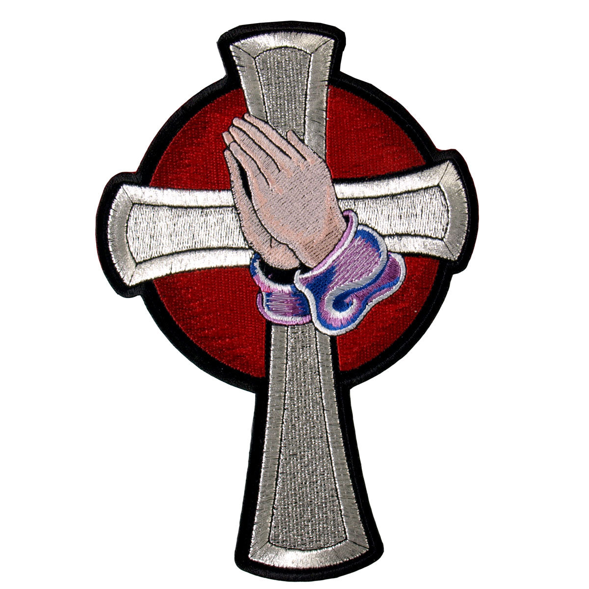 Hot Leathers Embroidered Patch Prayer Cross 5W x 8H PCA5165