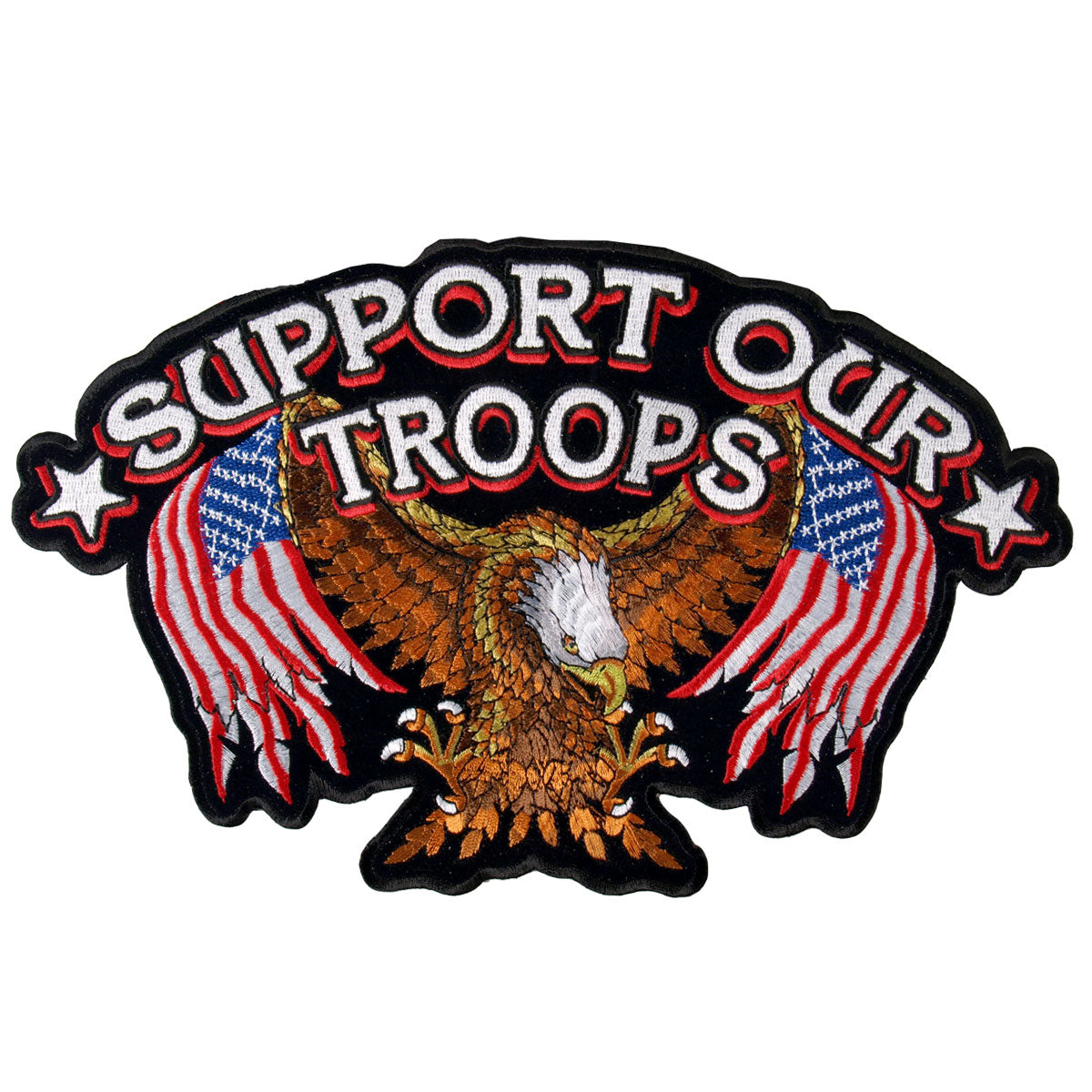 Hot Leathers Embroidered Patch Support Our Troops Multi 11W 7H PPA2027
