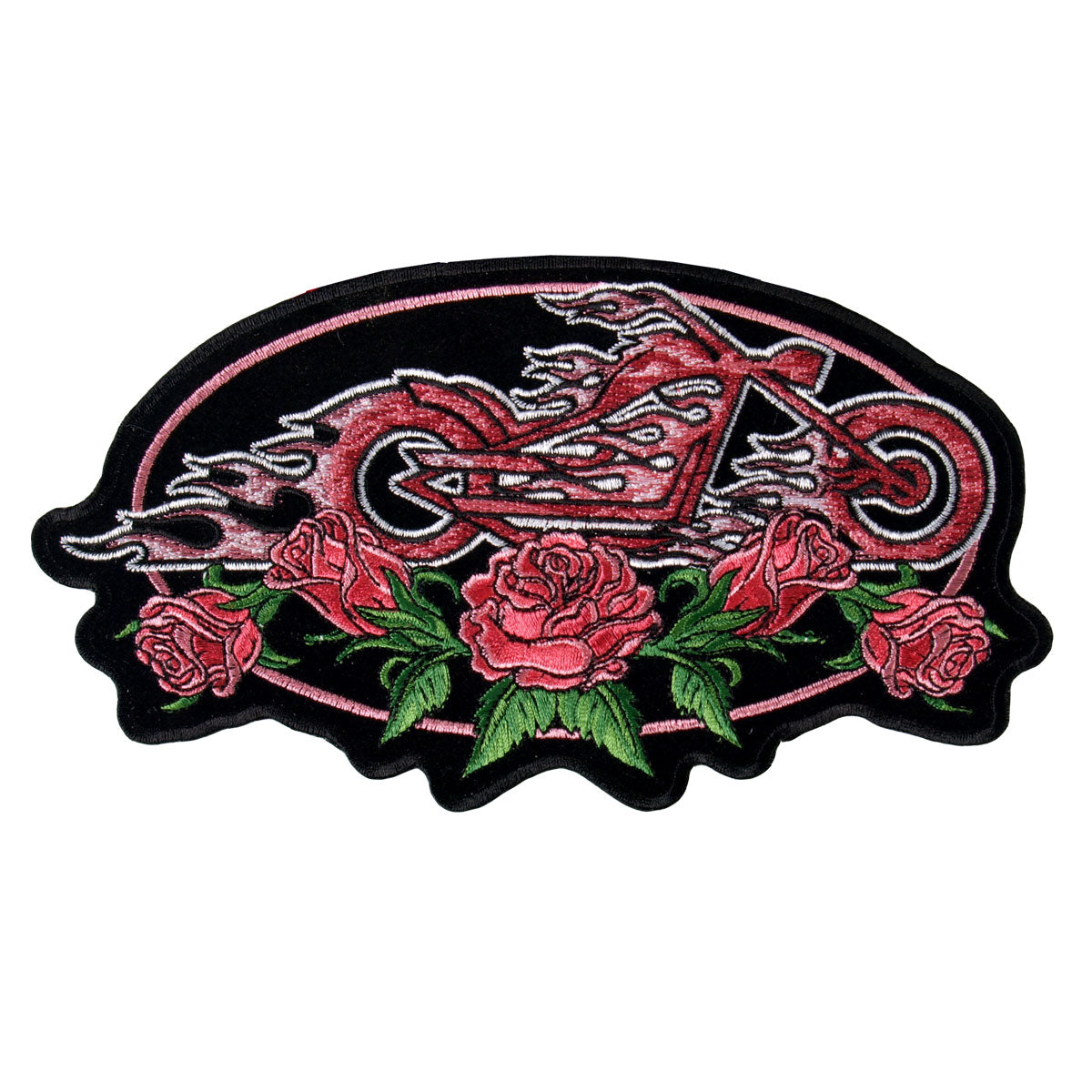 Hot Leathers Embroidered Patch Oval Rose 8 PPA2096