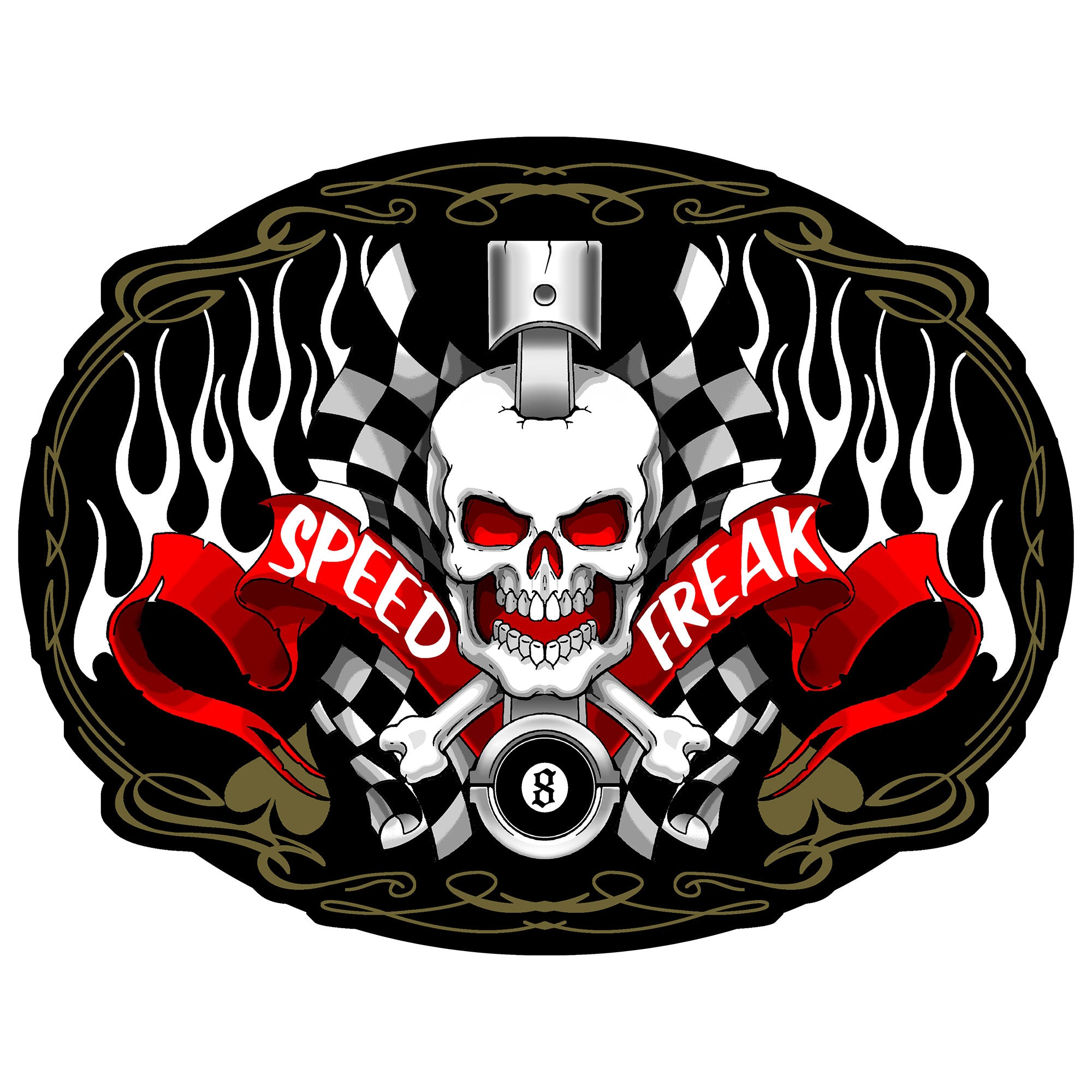 Hot Leathers Speed Freak Embroidered Patch - 4" W x 3" H - Iron-On or Sew-On - PPA2150