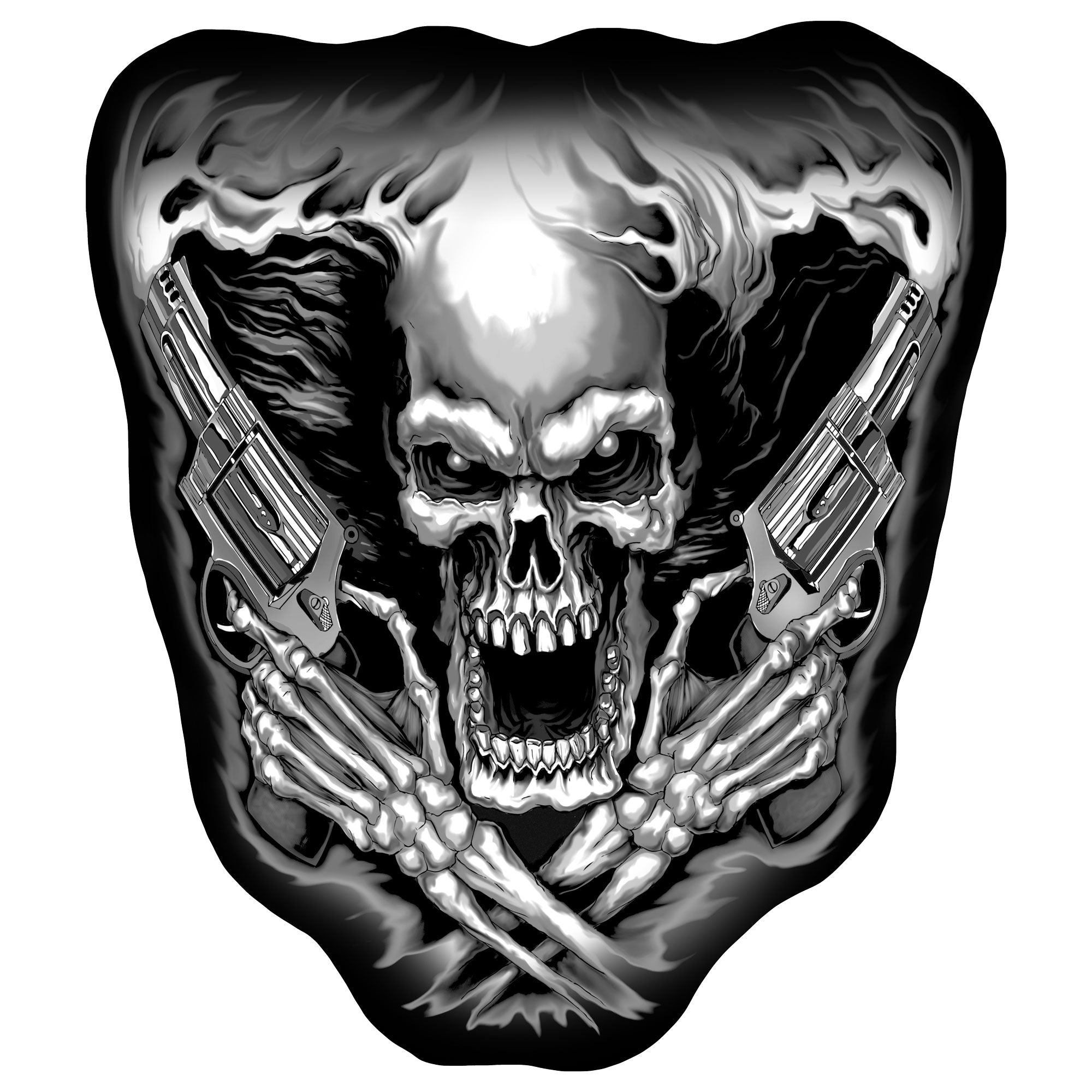 Hot Leathers Assassin Pistols Embroidered Patch - 10" W x 9" H - Iron-On or Sew-On - PPA2897