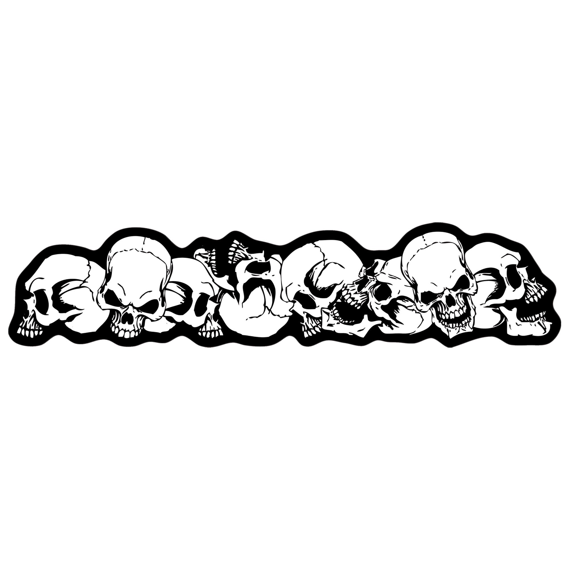 Hot Leathers Skull Pile Embroidered Patch - 11" W x 2" H - Iron-On or Sew-On - PPA5875