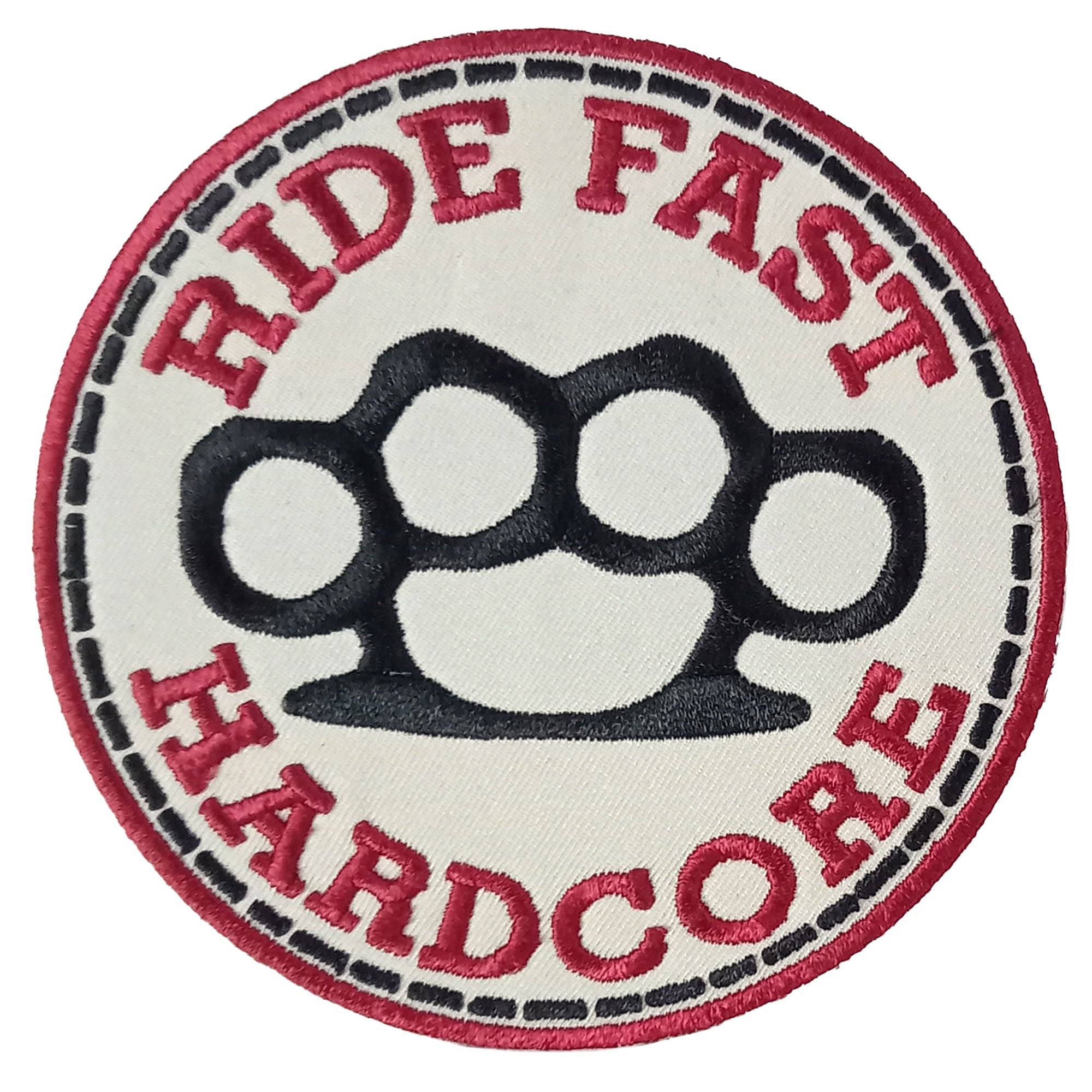Hot Leathers Brass Knuckles Embroidered Patch - 4" W x 4" H - Iron-On or Sew-On - PPA6080