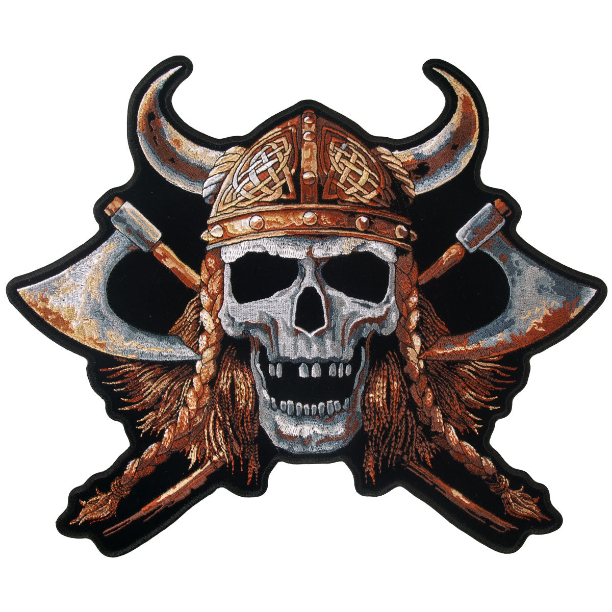 Hot Leathers Embroidered Patch Viking Skull 6 PPA6535