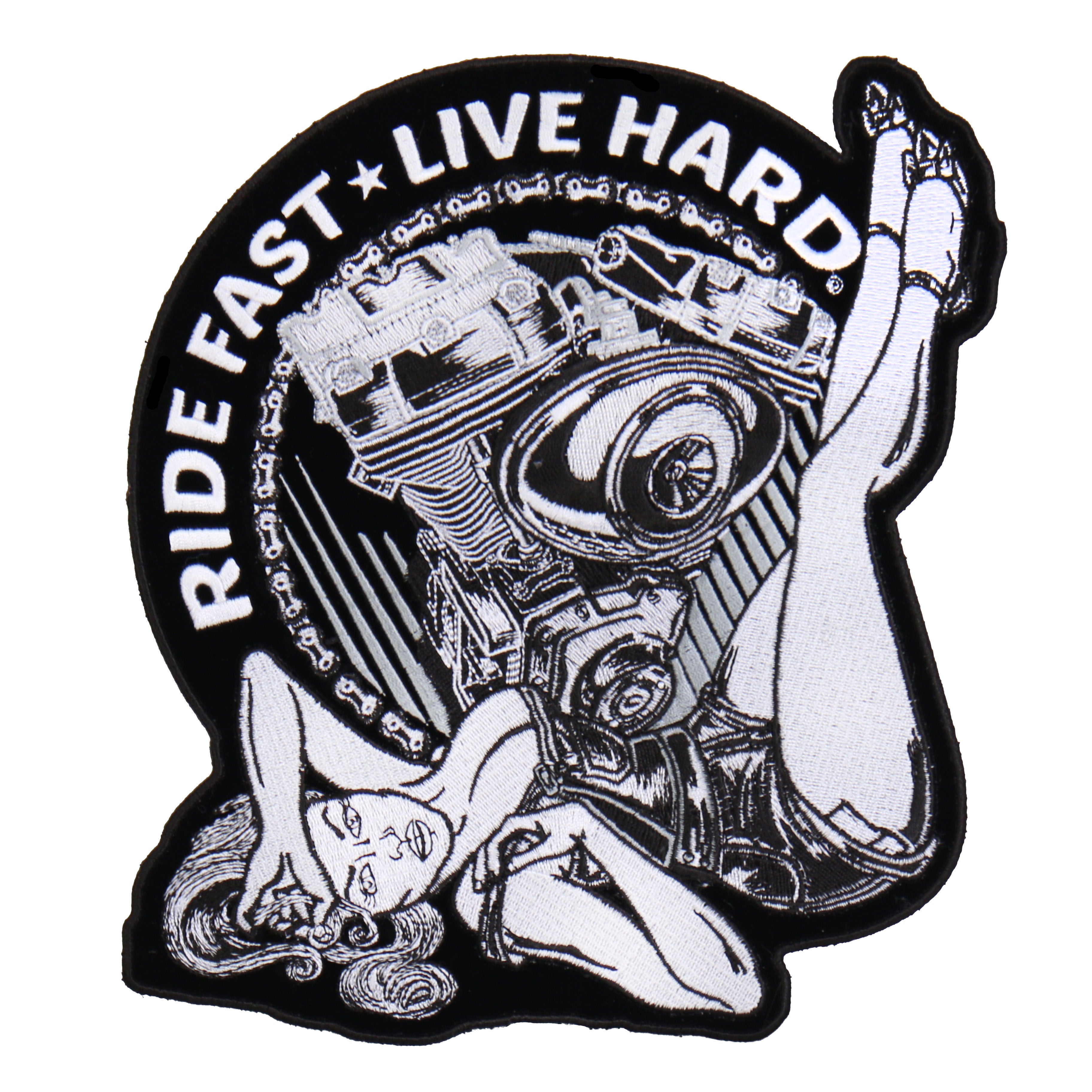 Hot Leathers Pin Up Multi Embroidered Patch - 9" W x 8" H - Iron-On or Sew-On - PPA7597