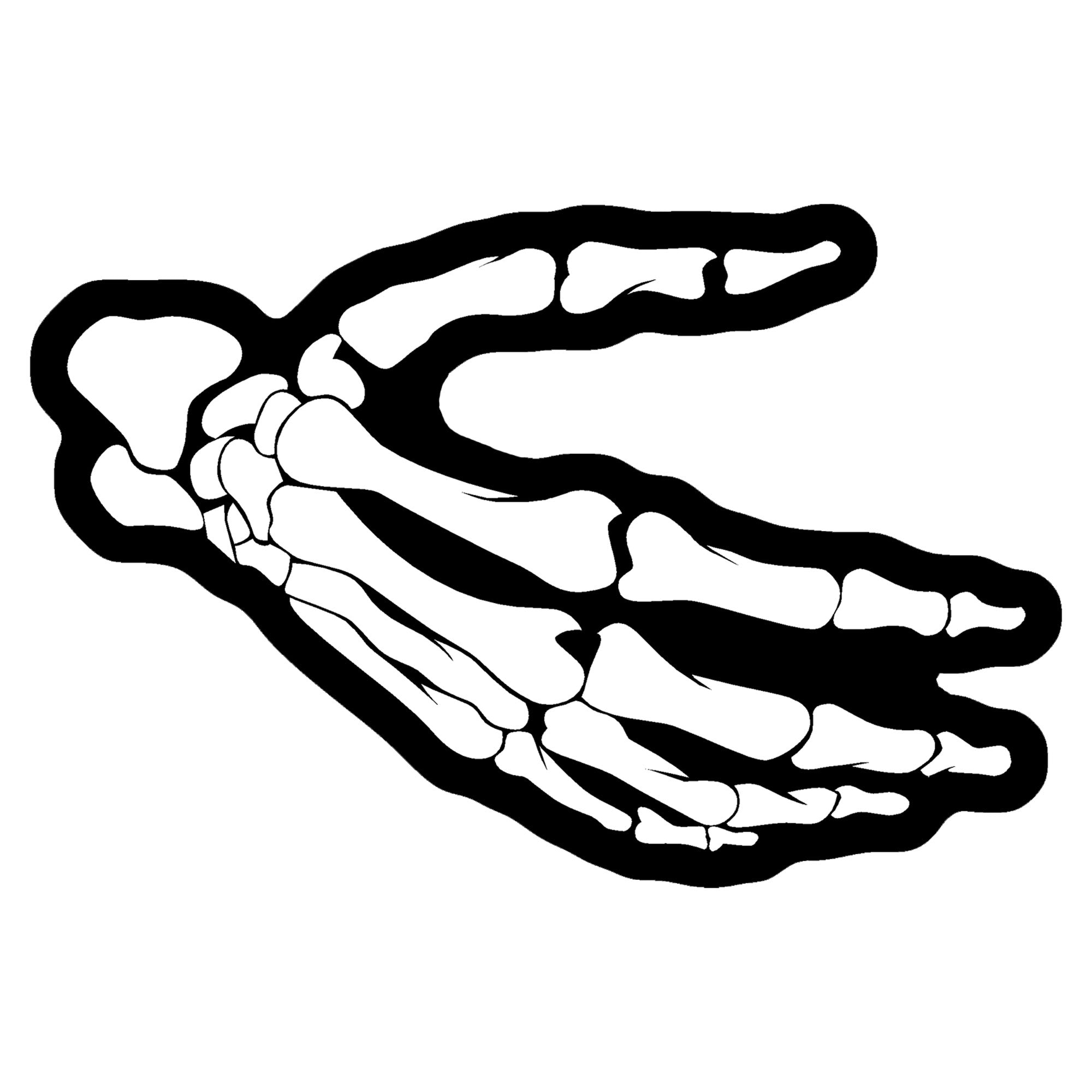 Hot Leathers Reflective Skeleton Right Hand Embroidered Patch - 4" x 3" - Iron-On or Sew-On - PPB1150
