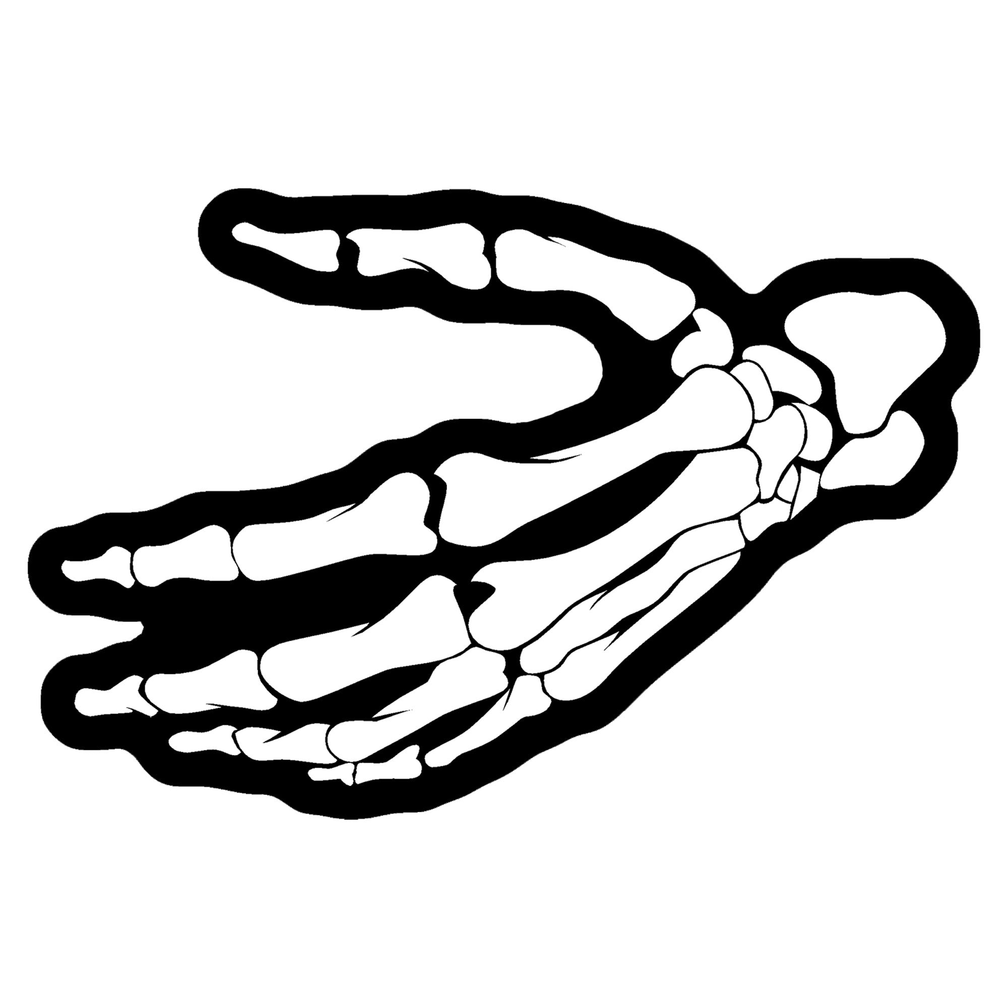 Hot Leathers Reflective Skeleton Left Hand Embroidered Patch - 4" x 3" - Iron-On or Sew-On - PPB1160