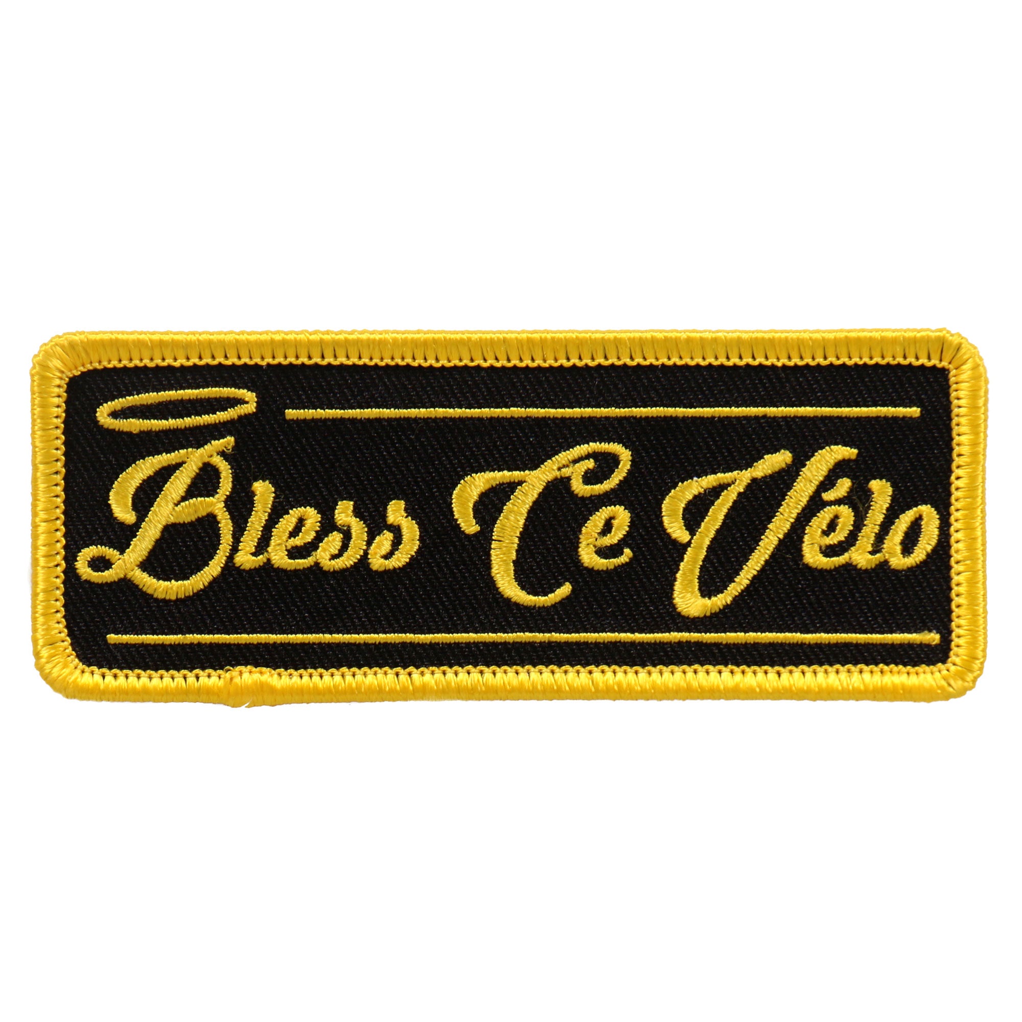 Hot Leathers Bless Ce Velo 4"x1" Patch