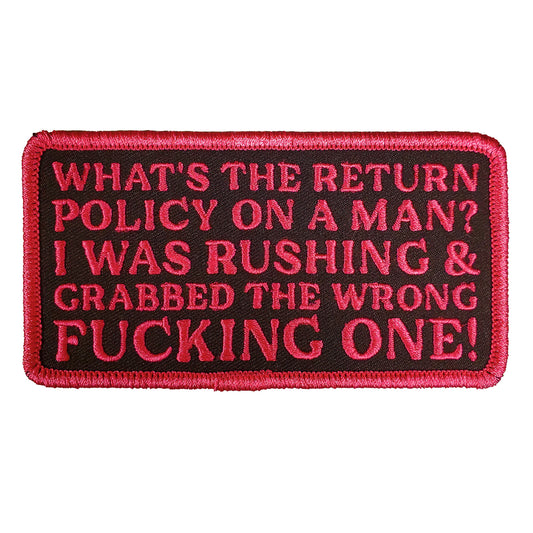 Hot Leathers What's The Return Policy 4" X 2" Patch