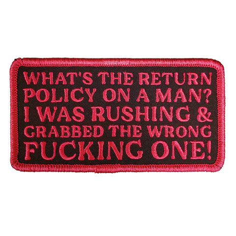 Hot Leathers What's The Return Policy 4" X 2" Patch