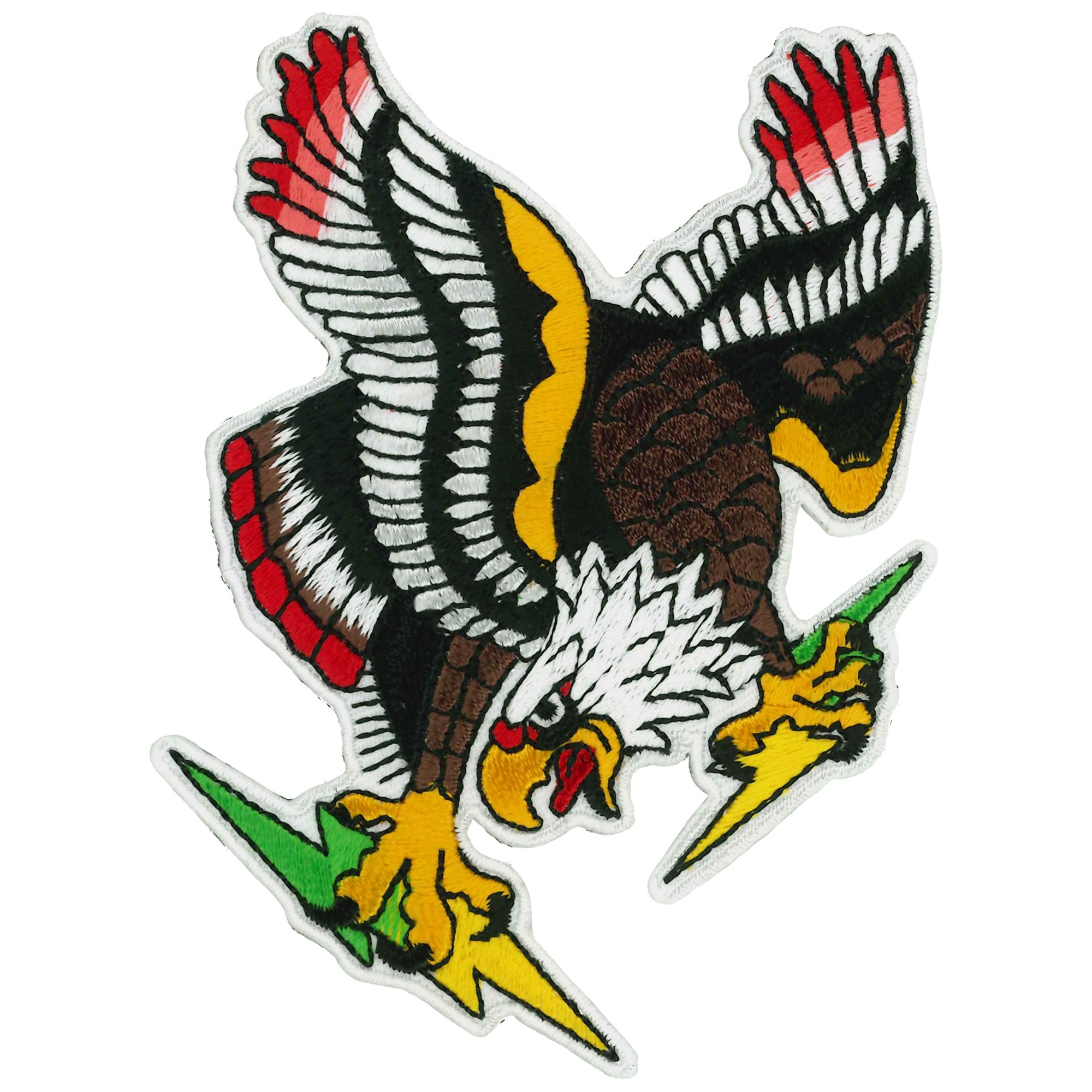 Hot Leathers Eagle Bolts 4 Embroidered Patch - Iron-On or Sew-On - PPQ1910