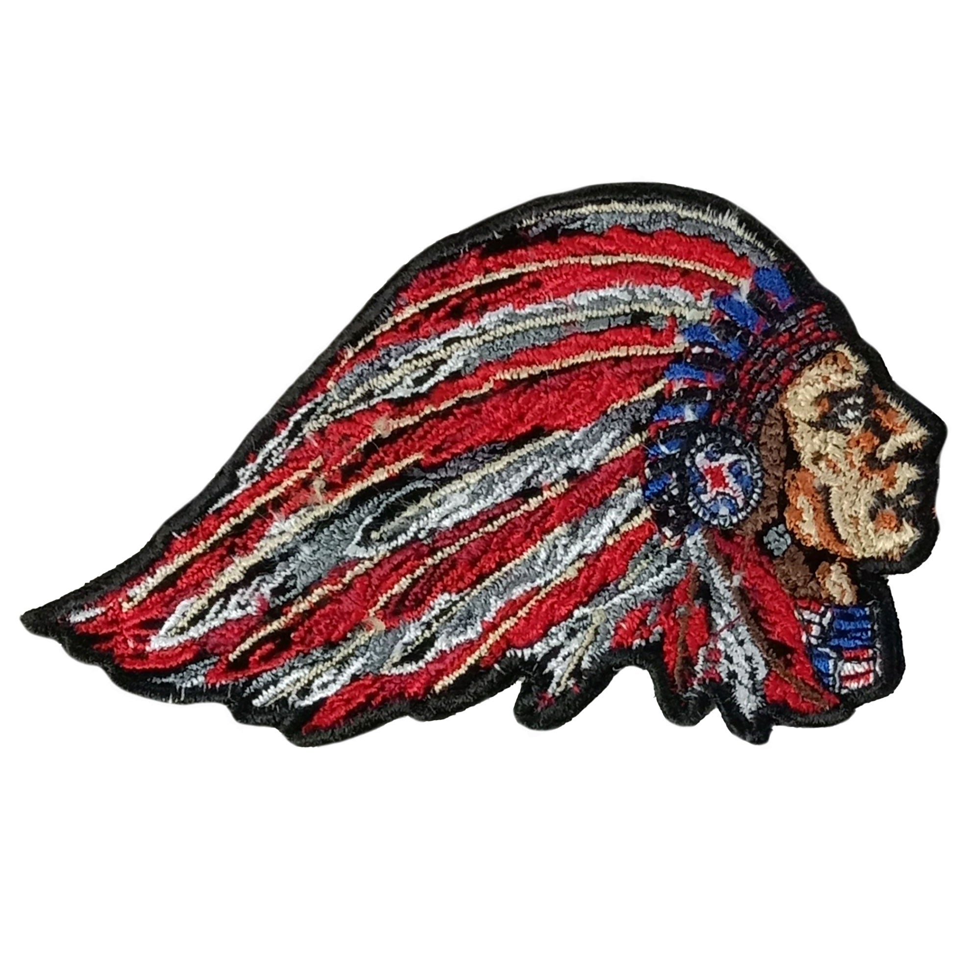Hot Leathers Embroidered Patch Indian Chief Profile PPQ2473
