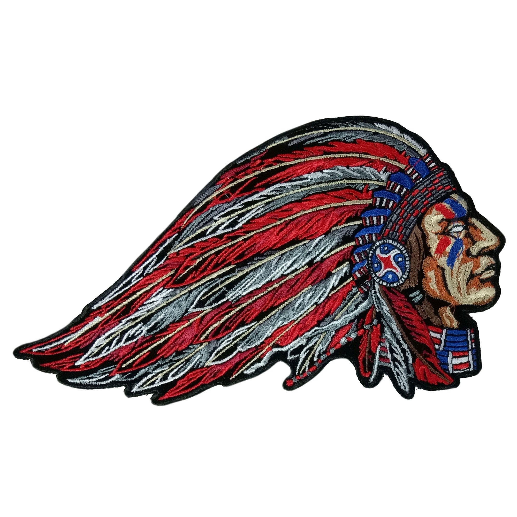 Hot Leathers Indian Chief Profile 9" Embroidered Patch PPQ2479