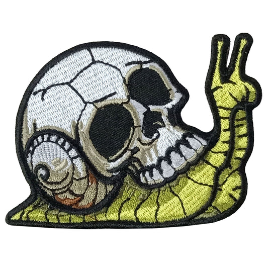 Hot Leathers SKULL SNAIL 4" x 2.9" Embroidered Patch