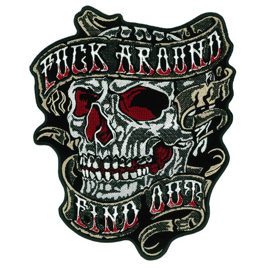 Hot Leathers Fuck Around Find Out Skull 10" Patch PPQ2649