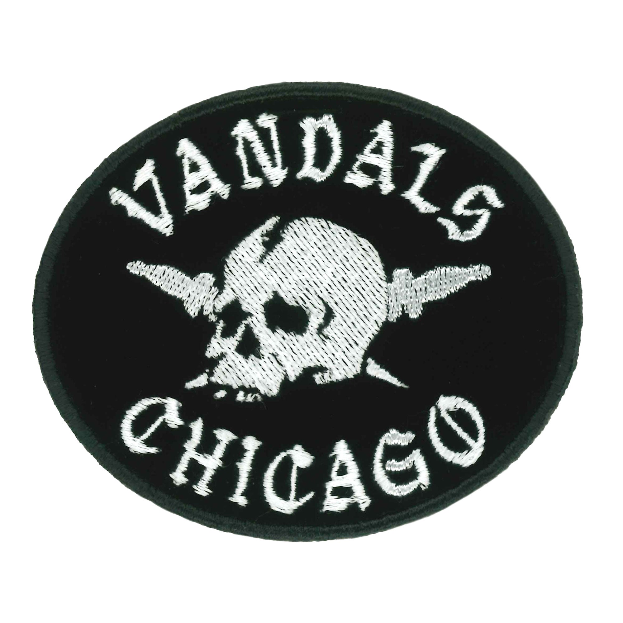 Hot Leathers Oval Vandels Chicago Multi Embroidered Patch - 3.25" x 2.7" - Iron-On or Sew-On - PPQ2663