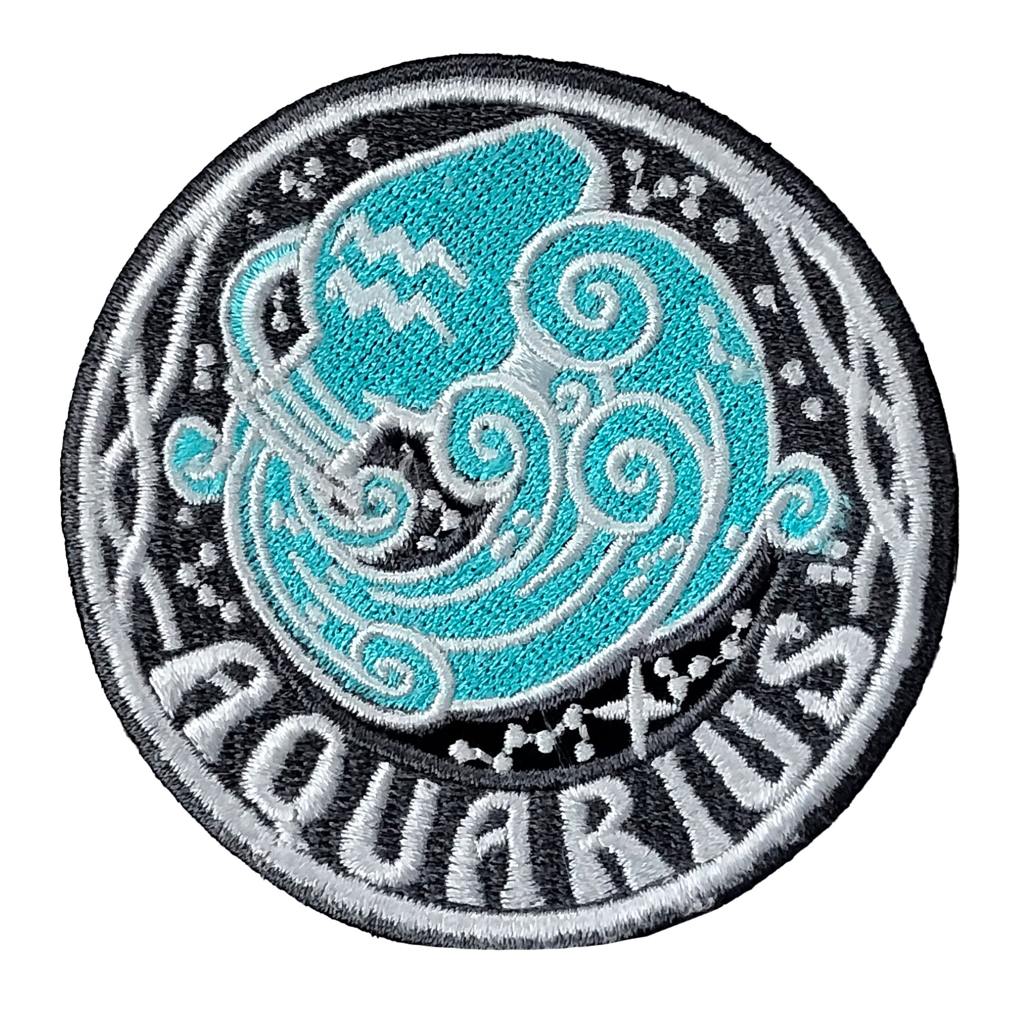 Hot Leathers Aquarius Embroidered Patch - 3" x 3" - Iron-On or Sew-On - PPQ2860