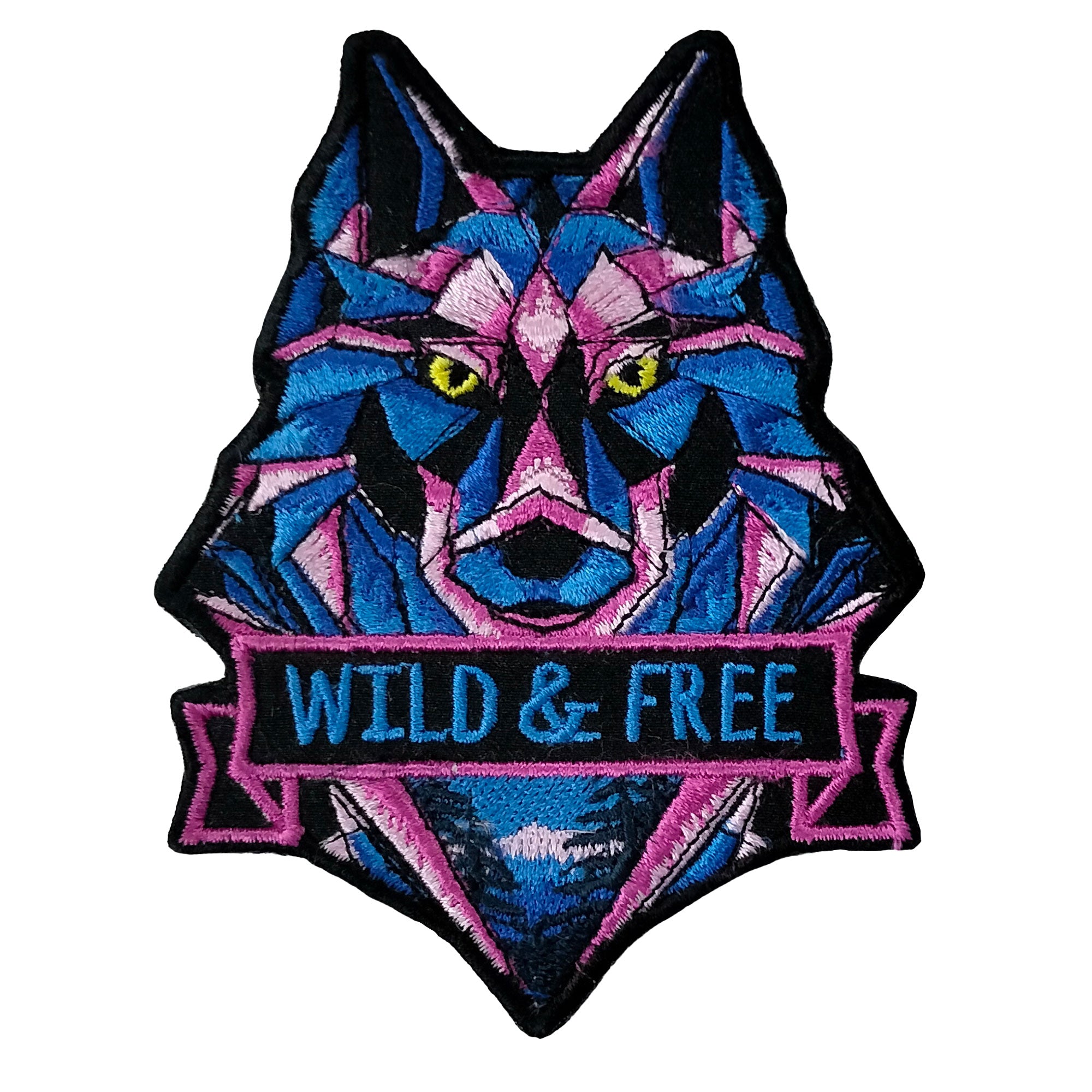 Hot Leathers Geo Wolf Embroidered Patch - 3.25" x 4" - Iron-On or Sew-On - PPQ3013