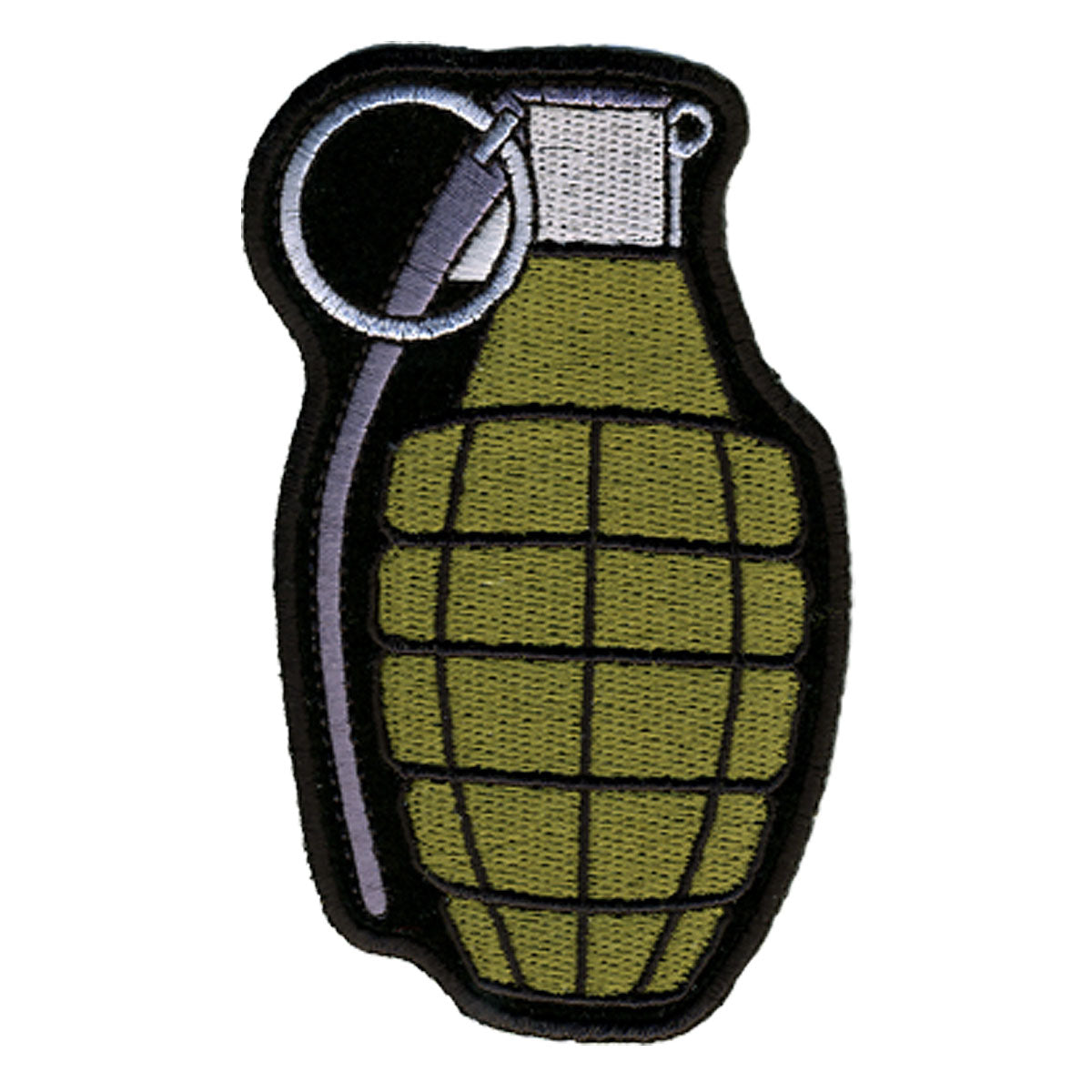 Hot Leathers Hook Hand Grenade Multi Embroidered Patch - 2" W x 4" H - Iron-On or Sew-On - PPV1019